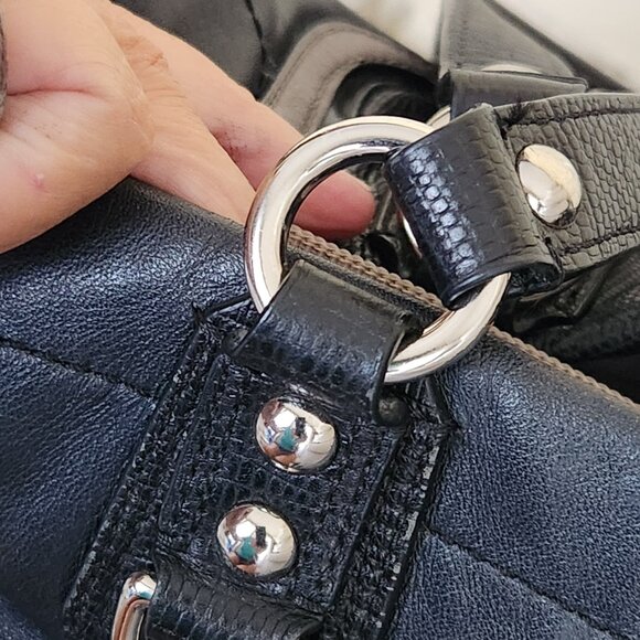 Euc Coach Ashely Black Siaffiano Leather Handbag Purse - Picture 11 of 14